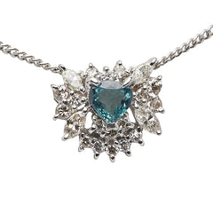 K18WG ホワイトゴールド アレキサンドライト0.27ct ダイヤ0.29ct ネックレス レディース 【中古】