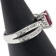 Pt900 プラチナ ルビー1.533ct ダイヤ0.30ct リング 指輪 レディース 12号 【中古】