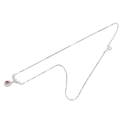 Pt900 プラチナ Pt850 プラチナ ルビー0.36ct ダイヤ0.51ct ペンダントネックレス レディース 【中古】