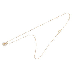 K18YG イエローゴールド ダイヤ0.51ct ラウンド サークル ベネチアンチェーン ネックレス レディース 【中古】