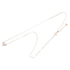 K18PG ピンクゴールド ダイヤ0.30ct ハート モチーフ ベネチアンチェーン ネックレス レディース 【中古】