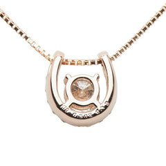 K18PG ピンクゴールド ダイヤ0.302ct ダイヤ0.13ct 馬蹄 モチーフ ベネチアンチェーン ペンダントネックレス レディース 【中古】
