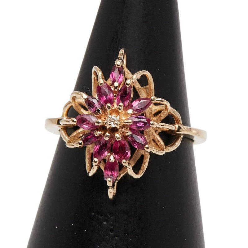 K18YG イエローゴールド ルビー リング 指輪 レディース 10.5号 【中古】