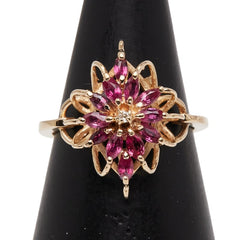 K18YG イエローゴールド ルビー リング 指輪 レディース 10.5号 【中古】