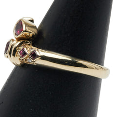 K18YG イエローゴールド ルビー0.58ct ダイヤ0.06ct リング 指輪 レディース 12号 【中古】