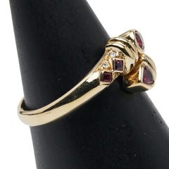 K18YG イエローゴールド ルビー0.58ct ダイヤ0.06ct リング 指輪 レディース 12号 【中古】