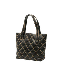 シャネル ワイルドステッチ ココマーク ハンドバッグ ブラック レザー レディース CHANEL 【中古】