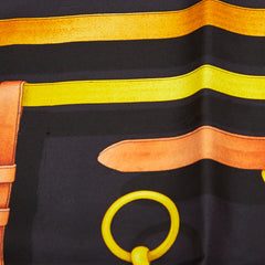 グッチ ベルト柄 スカーフ ブラック マルチカラー シルク レディース GUCCI 【中古】