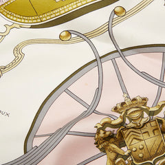 エルメス カレ90 GRAND APPARAT 盛装の馬 スカーフ ピンク ホワイト マルチカラー シルク レディース HERMES 【中古】