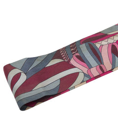 エルメス ツイリー Les Flots du Cheval 馬への表彰 スカーフ ピンク ワインレッド マルチカラー シルク レディース HERMES 【中古】