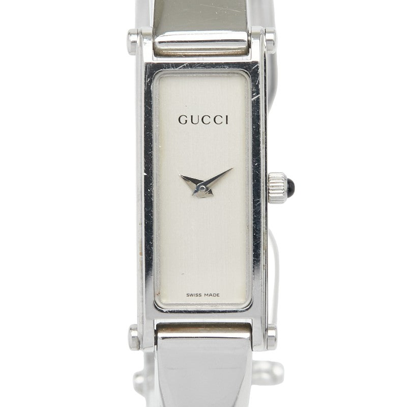 グッチ 腕時計 バングルウォッチ 1500L クオーツ シルバー文字盤 ステンレススチール レディース GUCCI 【中古】