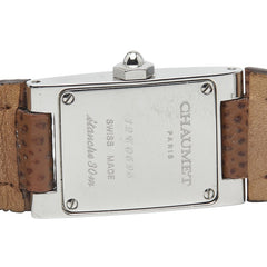 ショーメ スタイルレクタングル 腕時計 クオーツ シルバー文字盤 ステンレススチール レザー レディース Chaumet 【中古】