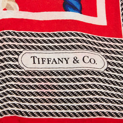 ティファニー スカーフ レッド マルチカラー シルク レディース TIFFANY&Co. 【中古】