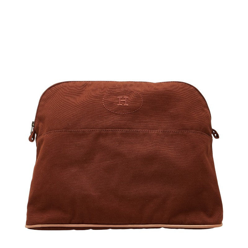 エルメス ボリードポーチGM ポーチ ブラウン コットン レディース HERMES 【中古】