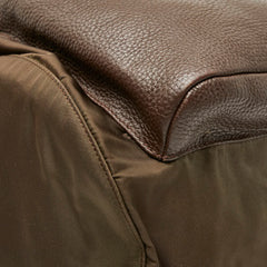 プラダ ロゴ リュック バッグパック ブラウン レザー ナイロン レディース PRADA 【中古】