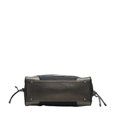 バーバリー ロゴ金具 ハンドバッグ ブラック ブラウン ナイロン レザー レディース BURBERRY 【中古】