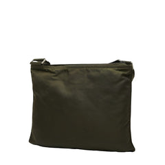 プラダ 三角ロゴプレート 斜め掛け ショルダーバッグ カーキ ナイロン レディース PRADA 【中古】