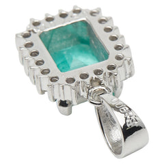 Pt900 プラチナ エメラルド0.87ct ダイヤ ペンダントトップ レディース 【中古】