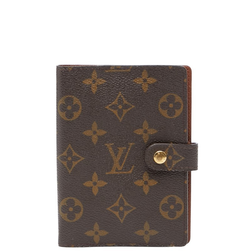 ルイ ヴィトン モノグラム アジェンダPM 手帳カバー R20005 ブラウン PVC レザー レディース LOUIS VUITTON 【中古】