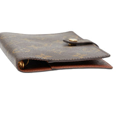 ルイ ヴィトン モノグラム アジェンダPM 手帳カバー R20005 ブラウン PVC レザー レディース LOUIS VUITTON 【中古】