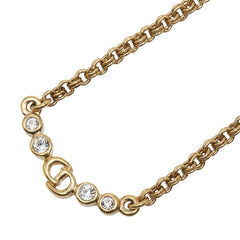 ディオール CDロゴ ネックレス ゴールド メッキ ラインストーン レディース Dior 【中古】