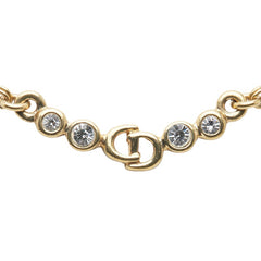 ディオール CDロゴ ネックレス ゴールド メッキ ラインストーン レディース Dior 【中古】