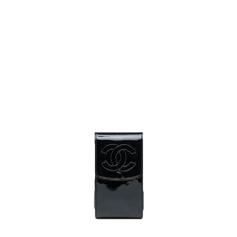 シャネル ココマーク シガレットケース ブラック エナメル レザー レディース CHANEL 【中古】