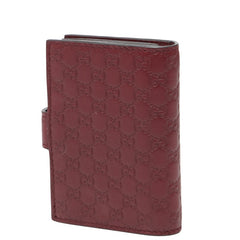 グッチ マイクログッチシマ カードケース カードホルダー 309656 ワインレッド ボルドー レザー レディース GUCCI 【中古】