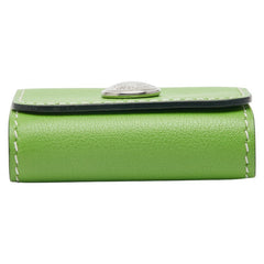 エルメス アラジフ ポストイットケース 付箋カバー グリーン レザー レディース HERMES 【中古】