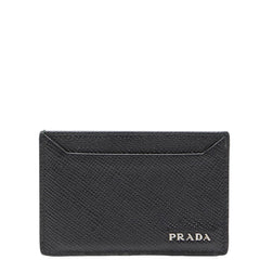 プラダ カードケース パスケース ブラック レザー レディース PRADA 【中古】