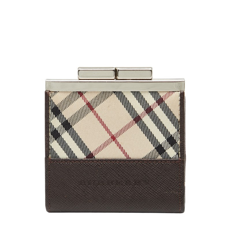 バーバリー ノバチェック コインケース ベージュ マルチカラー キャンバス レザー レディース BURBERRY 【中古】