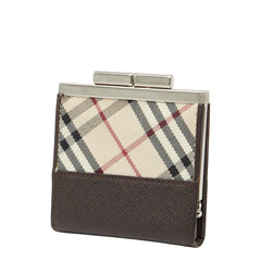 バーバリー ノバチェック コインケース ベージュ マルチカラー キャンバス レザー レディース BURBERRY 【中古】