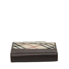 バーバリー ノバチェック コインケース ベージュ マルチカラー キャンバス レザー レディース BURBERRY 【中古】