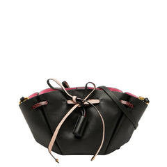 ヴァレンティノ スタッズ 斜め掛け ショルダーバッグ ブラック ピンク レザー レディース VALENTINO 【中古】