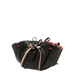 ヴァレンティノ スタッズ 斜め掛け ショルダーバッグ ブラック ピンク レザー レディース VALENTINO 【中古】