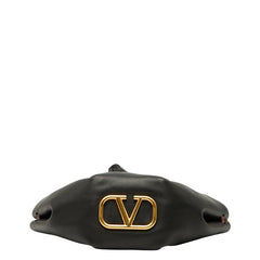 ヴァレンティノ スタッズ 斜め掛け ショルダーバッグ ブラック ピンク レザー レディース VALENTINO 【中古】