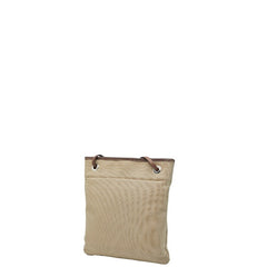 プラダ ロゴジャガード ショルダーバッグ BT0551 ベージュ ブラウン キャンバス レザー レディース PRADA 【中古】