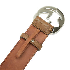 グッチ グッチシマ ベルト サイズ：90 36 114984 ブラウン レザー メンズ GUCCI 【中古】