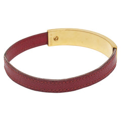 エルメス プスプス バングル レッド レザー レディース HERMES 【中古】