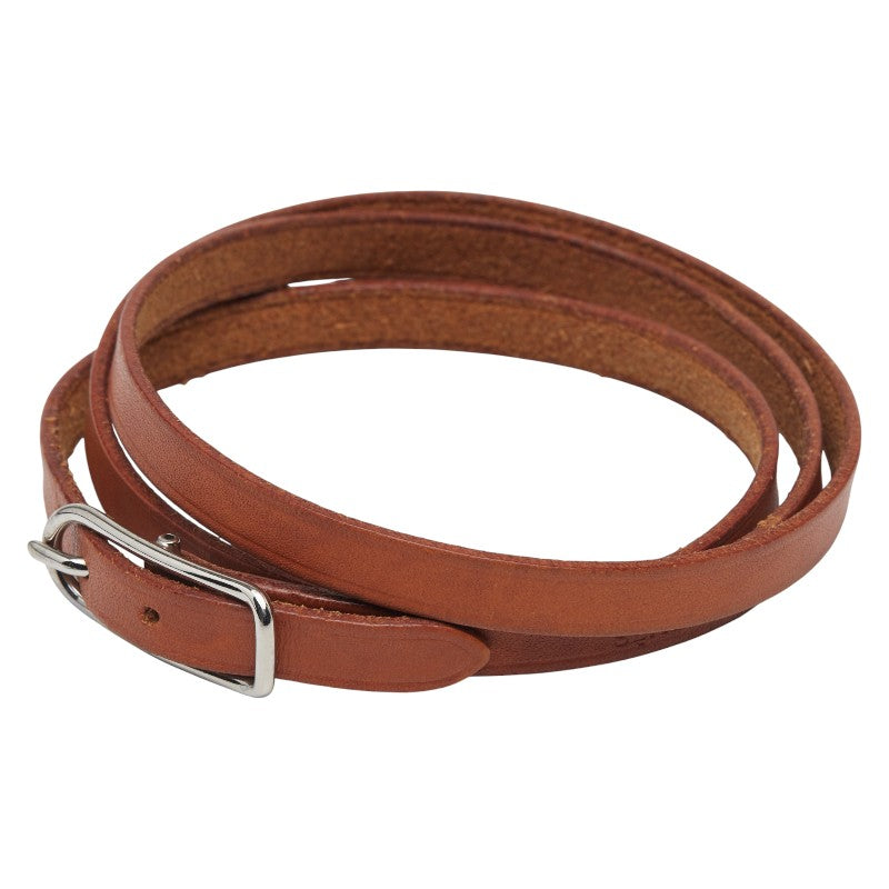 エルメス アピ1 ブレスレット 3連 ブラウン レザー レディース HERMES 【中古】