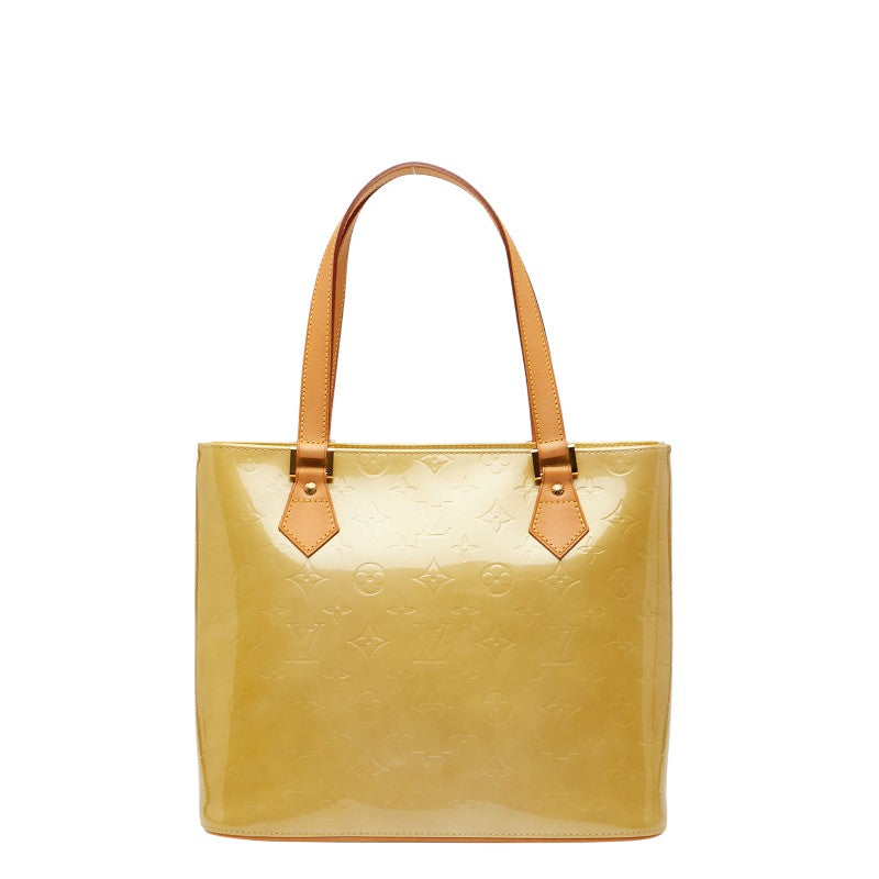 ルイ ヴィトン モノグラム ヴェルニ ヒューストン トートバッグ ハンドバッグ M91055 ライムイエロー パテントレザー レディース LOUIS VUITTON 【中古】