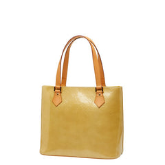 ルイ ヴィトン モノグラム ヴェルニ ヒューストン トートバッグ ハンドバッグ M91055 ライムイエロー パテントレザー レディース LOUIS VUITTON 【中古】