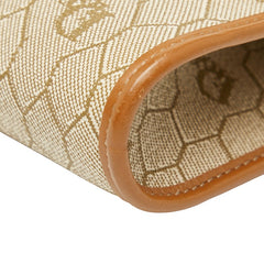 ディオール ハニカム 斜め掛け チェーン ショルダーバッグ ベージュ ブラウン PVC レザー レディース Dior 【中古】