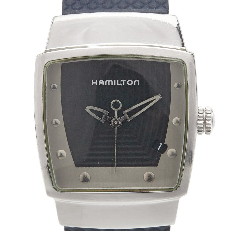ハミルトン エベレスト 腕時計 6331 クオーツ ブラック文字盤 ステンレススチール メンズ HAMILTON 【中古】