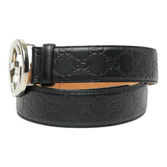 グッチ グッチシマ ベルト サイズ：95 38 411924 ブラック レザー メンズ GUCCI 【中古】