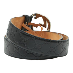 グッチ グッチシマ ベルト サイズ：95 38 411924 ブラック レザー メンズ GUCCI 【中古】