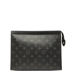 ルイ ヴィトン モノグラム エクリプス ポシェット ヴォワヤージュMM クラッチバッグ セカンドバッグ M61692 ブラック PVC レザー メンズ LOUIS VUITTON 【中古】