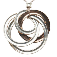 ティファニー インターロッキング サークル 4連 ネックレス シルバー ピンクゴールド SV925 シルバー ルベドメタル レディース TIFFANY&Co. 【中古】