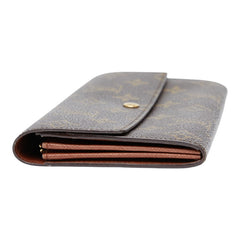 ルイ ヴィトン モノグラム ポシェット ポルト モネ クレディ 長財布 M61725 ブラウン PVC レザー レディース LOUIS VUITTON 【中古】