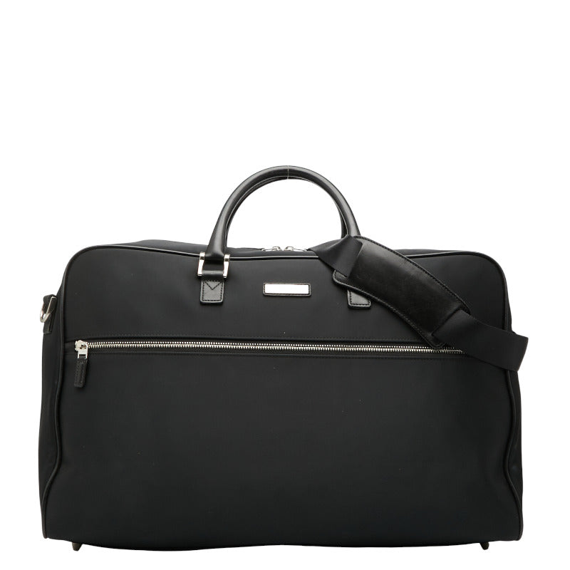 バーバリー ノバチェック ボストンバッグ ショルダーバッグ 2WAY ブラック ナイロン レザー レディース BURBERRY 【中古】